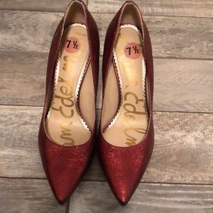 Sam Edelman iridescent red heels